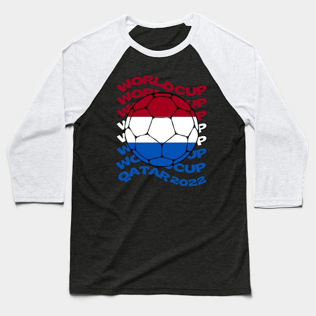 Netherlands Soccer Baseball T-Shirt by footballomatic